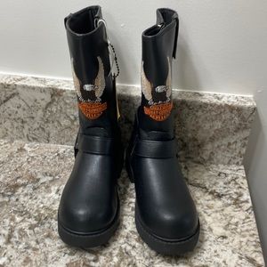 Harley Davidson little kid’s Black Faux Leather Engineer Boots